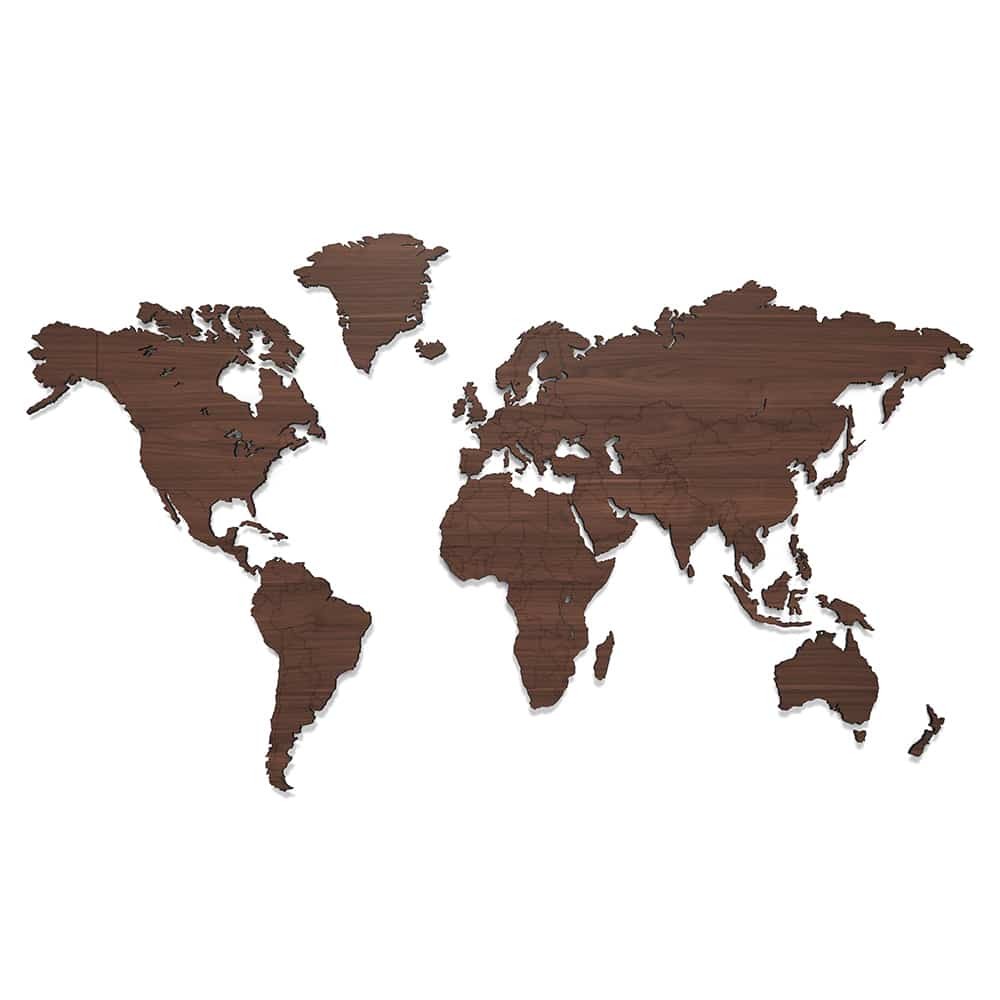 Mapa Świata Bewood - Magnetyczna - Olejowana - Orzech Amerykański