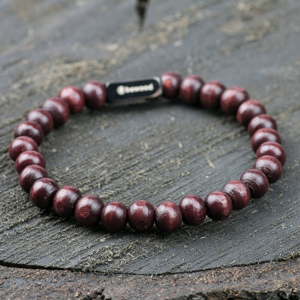 Wooden Beaded Bracelet - Cherry