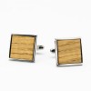 Wooden cufflinks 04 SQUARE OAK 18MM