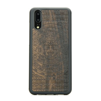 Huawei P20 Aztec Calendar Ziricote Wood Case