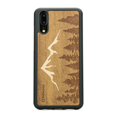 Huawei P20 Mountains Imbuia Wood Case