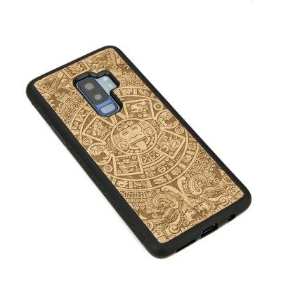 Samsung Galaxy S9+ Aztec Calendar Anigre Wood Case