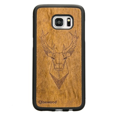 Samsung Galaxy S7 Edge Deer Imbuia Wood Case