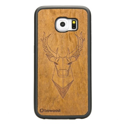 Samsung Galaxy S6 Edge Deer Imbuia Wood Case