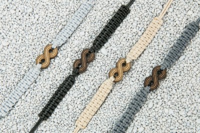 Wooden Bracelet Infinity Merbau Cotton