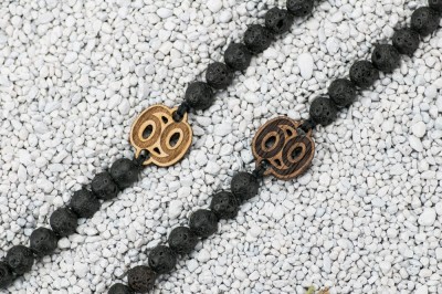 Wooden Bracelet Zodiac Sign  Cancer  Anigre Stone