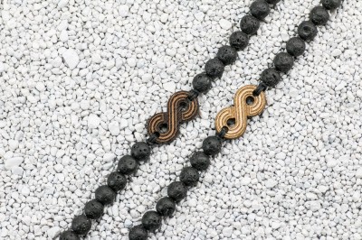 Wooden Bracelet Infinity Merbau Stone
