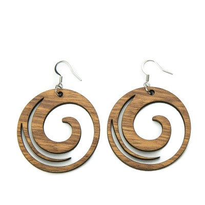 Wooden earrings JUNO Zebrano