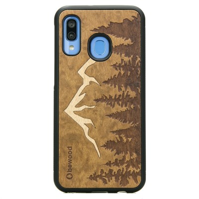 Samsung Galaxy A40 Mountains Imbuia Wood Case