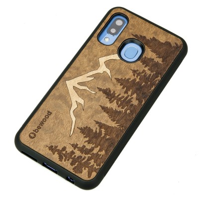 Samsung Galaxy A40 Mountains Imbuia Wood Case
