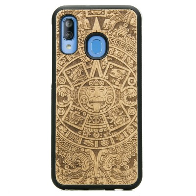 Samsung Galaxy A40 Aztec Calendar Anigre Wood Case