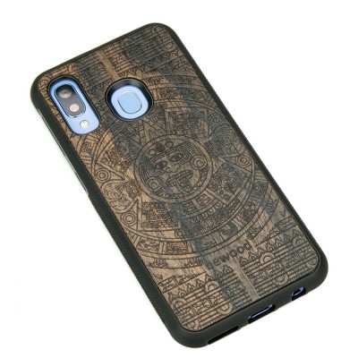 Samsung Galaxy A40 Aztec Calendar Ziricote Wood Case