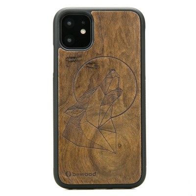 iPhone 11 Wolf Imbuia Wood Case