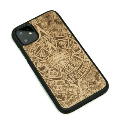 iPhone 11 Aztec Calendar Anigre Wood Case