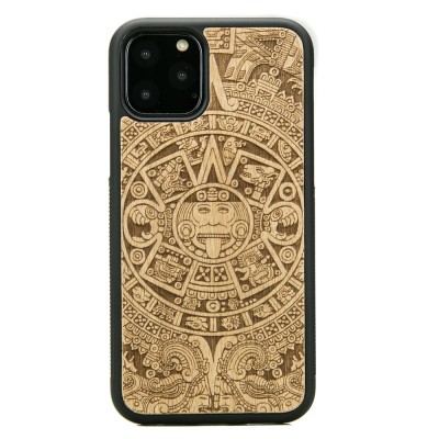iPhone 11 PRO Aztec Calendar Anigre Wood Case