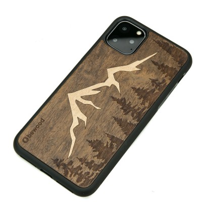 iPhone 11 PRO MAX Mountains Imbuia Wood Case