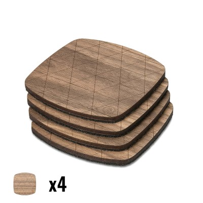 Wooden Table Placemats  Walnut  Small  4pcs