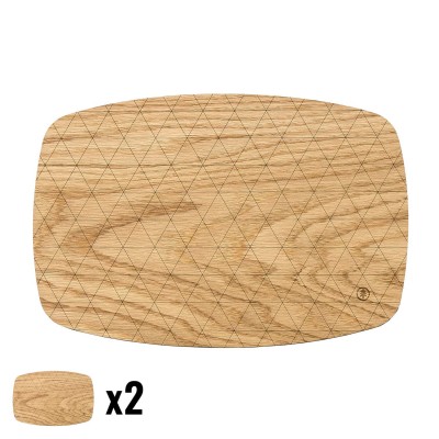 Wooden Table Placemats  Oak  Medium  2pcs