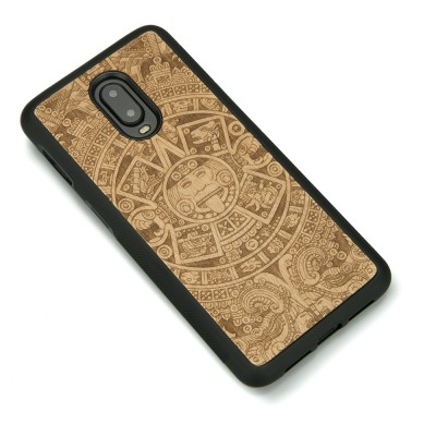 One Plus 6T Aztec Calendar Anigre Wood Case