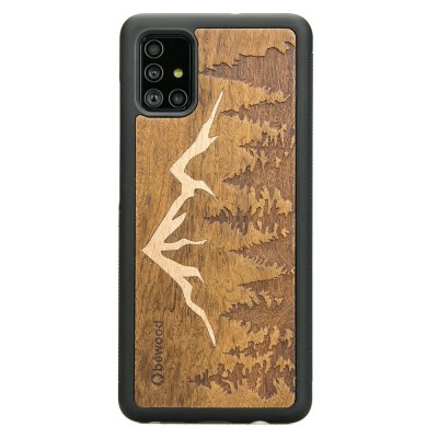 Samsung Galaxy A51 Mountains Imbuia Wood Case
