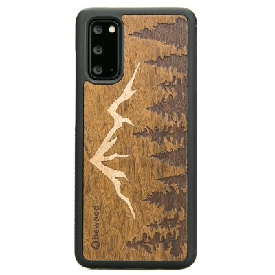 Samsung Galaxy S20 Mountains Imbuia Wood Case