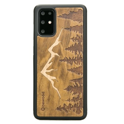 Samsung Galaxy S20 Plus Mountains Imbuia Wood Case
