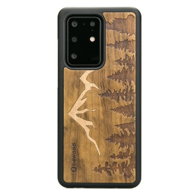 Samsung Galaxy S20 Ultra Mountains Imbuia Wood Case