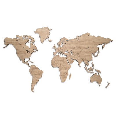 Wooden map  Magnetic UNTREATED  Oak