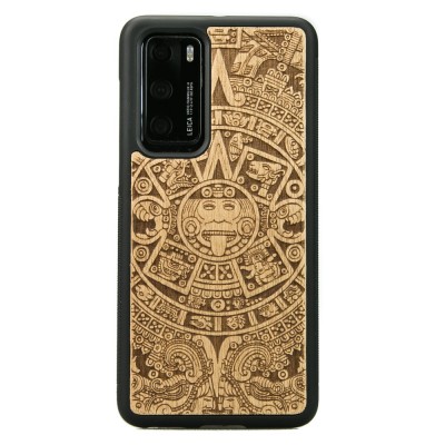 Huawei P40 Aztec Calendar Anigre Wood Case