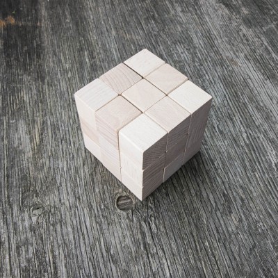 Bewood Wooden Blocks  Natural Logical Cube