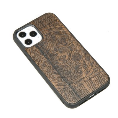 Apple iPhone 12 / 12 Pro Aztec Calendar Ziricote Wood Case