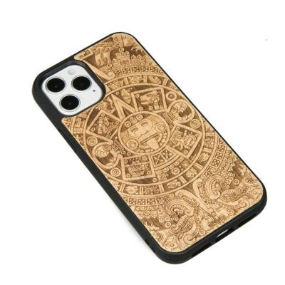 Apple iPhone 12 / 12 Pro Aztec Calendar Anigre Wood Case