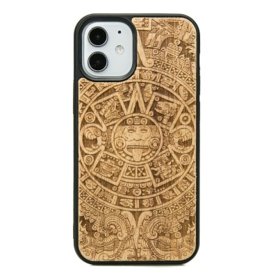 Apple iPhone 12 Mini Aztec Calendar Anigre Wood Case