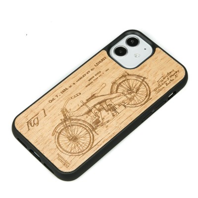 Apple iPhone 12 Mini Harley Patent Anigre Wood Case