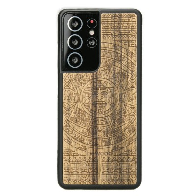 Samsung Galaxy S21 Ultra Aztec Calendar Frake Wood Case