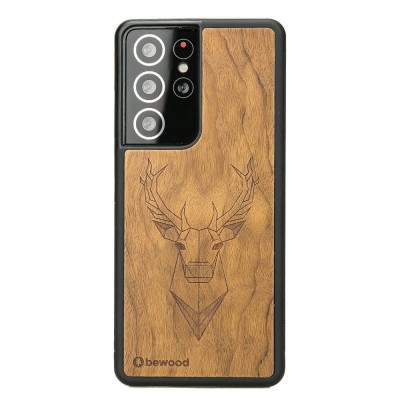 Samsung Galaxy S21 Ultra Deer Imbuia Wood Case