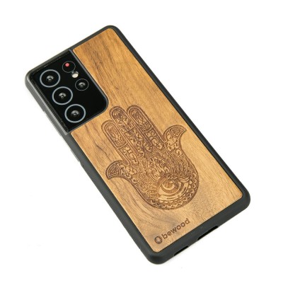 Samsung Galaxy S21 Ultra Hamsa Imbuia Wood Case