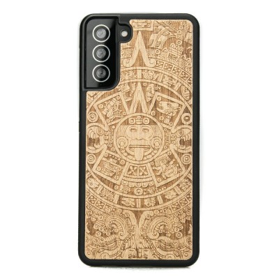Samsung Galaxy S21 Aztec Calendar Anigre Wood Case