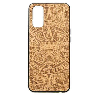 OPPO Reno 4 Aztec Calendar Anigre Wood Case