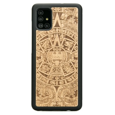 Samsung Galaxy A71 5G Aztec Calendar Anigre Wood Case