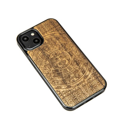 Apple iPhone 13 Aztec Calendar Frake Wood Case