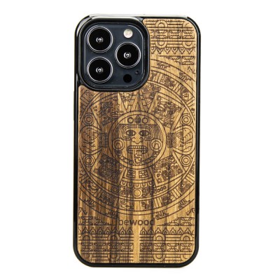 Apple iPhone 13 Pro Aztec Calendar Frake Wood Case