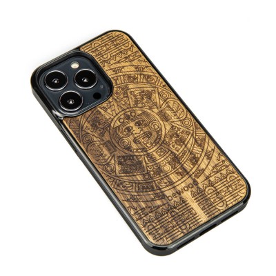 Apple iPhone 13 Pro Aztec Calendar Frake Wood Case