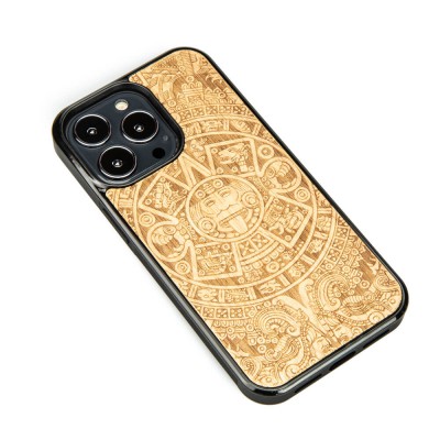 Apple iPhone 13 Pro Aztec Calendar Anigre Wood Case