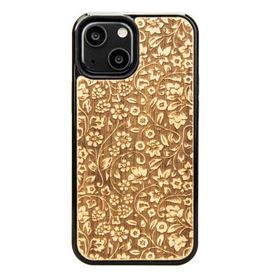 Apple iPhone 13 Mini Flowers Anigre Wood Case