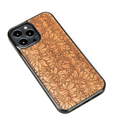 Drewniane Etui na iPhone 13 Pro Max LIŚCIE JABŁOŃ