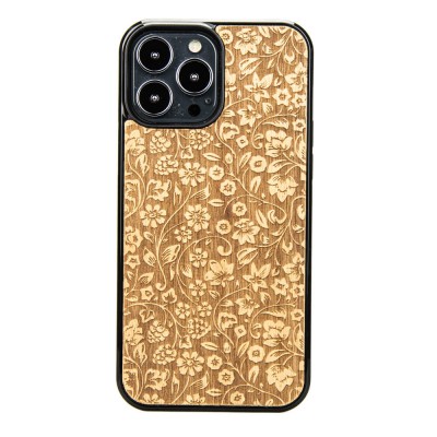 Apple iPhone 13 Pro Max Flowers Anigre Wood Case