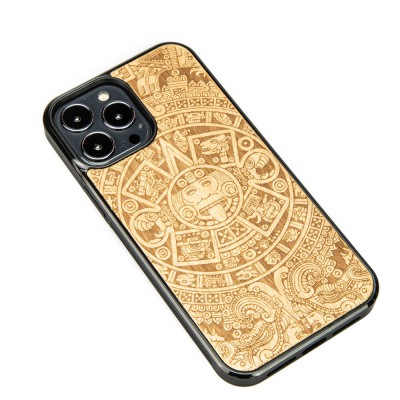 Apple iPhone 13 Pro Max Aztec Calendar Anigre Wood Case