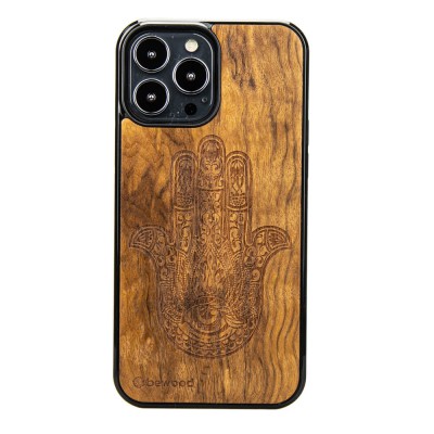 Apple iPhone 13 Pro Max Hamsa Imbuia Wood Case