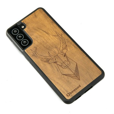 Samsung Galaxy S21 FE Deer Imbuia Wood Case